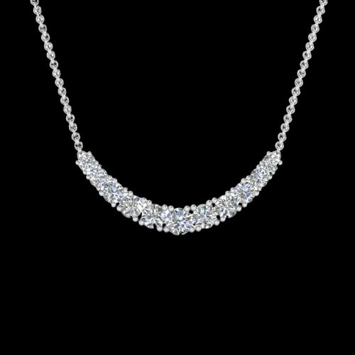 Curved Necklace Dainty Moissanite Diamond Elegant Women’s Jewelry