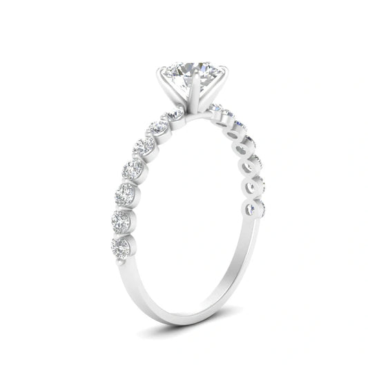 Round Wedding Band Classic Solitaire Moissanite Engagement Ring Design