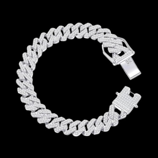 Iced Out Bracelet Diamond Cuban Link Gold Chain Bracelet for Men