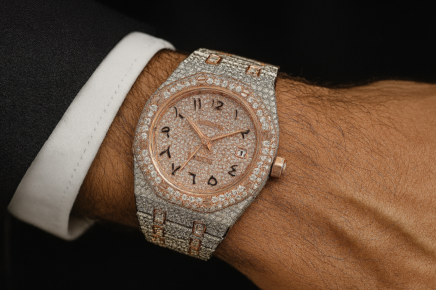 moissanite watch
diamond watch
iced out men's watch
Arabic numerals watch
rose gold moissanite watch
luxury automatic timepiece
watch for men
watch for women
diamond watch for men and women