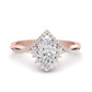 Engagement Ring Pear Cut Halo Diamond Gold Band for Women
