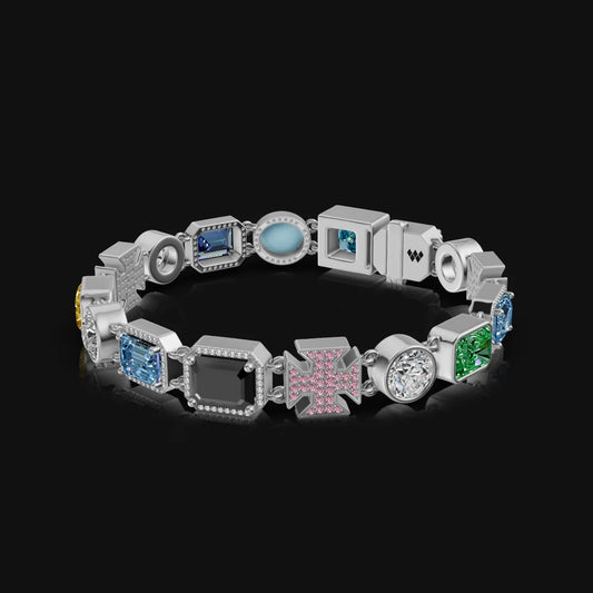 Luxury Bracelet in Every Hue Multicolor  Moissanite Diamond In A Men