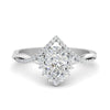 Engagement Ring Pear Cut Halo Diamond Gold Band for Women