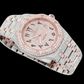 Rose Gold Moissanite Watch Fully Iced Out Luxury Timepiece