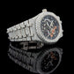 Mens luxury moissanite automatic skeleton watch with full rhodium iced design