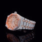 Rose Gold Moissanite Watch Fully Iced Out Luxury Timepiece