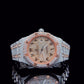 Rose Gold Moissanite Watch Fully Iced Out Luxury Timepiece